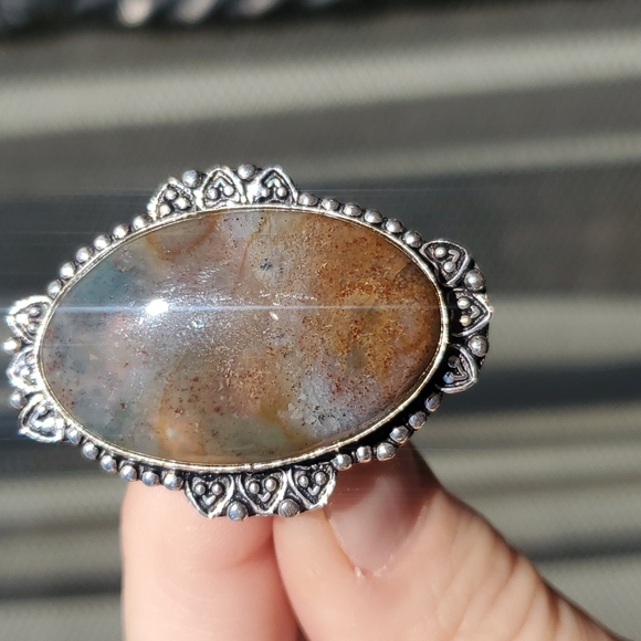 New Moss Agate 925 Silver Ring. - Picture 7 of 10